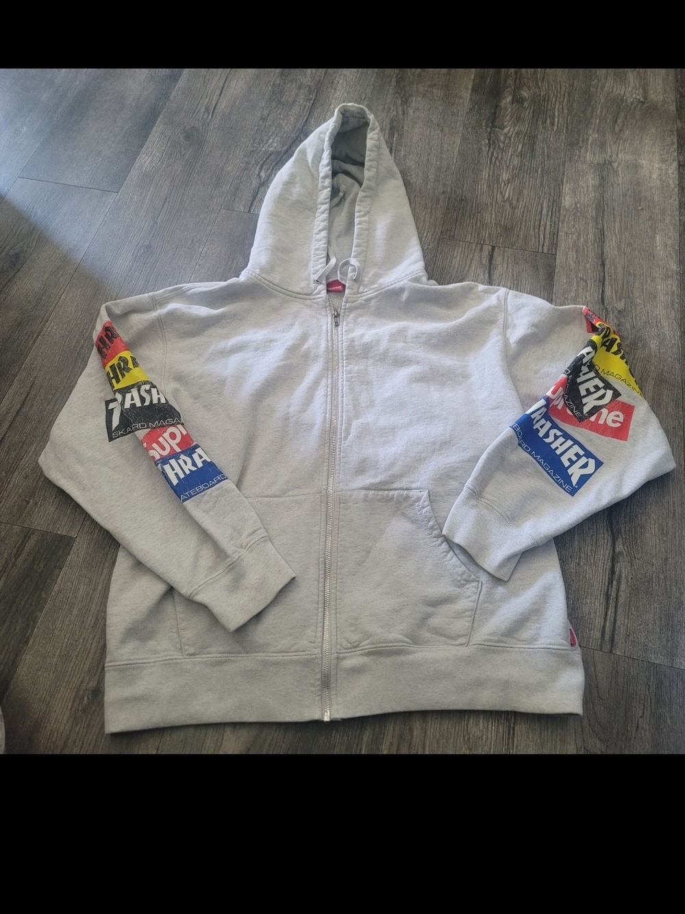 Supreme x Thrasher Multi Logo Zip Up Hooded Sweatshirt